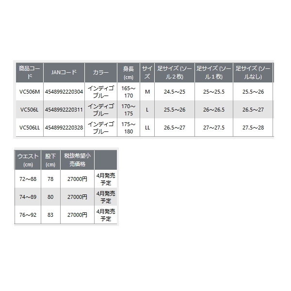 画像: ≪'22年4月新商品！≫ PROX G-TEX デニムウェダースーツ VC506L インディゴブルー Lサイズ [4月発売予定/ご予約受付中]