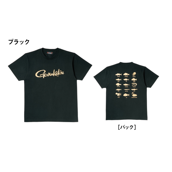 画像1: ≪'22年3月新商品！≫ がまかつ Tシャツ(筆記体ロゴ) GM-3576 ブラック キッズ 130サイズ