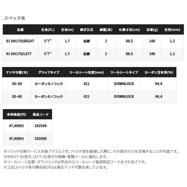 画像: ≪'22年8月新商品！≫ シマノ '22 サーベルマスター XR テンヤ 91 HH170/左 〔仕舞寸法 88.5cm〕 【保証書付き】 [8月発売予定/ご予約受付中] 140