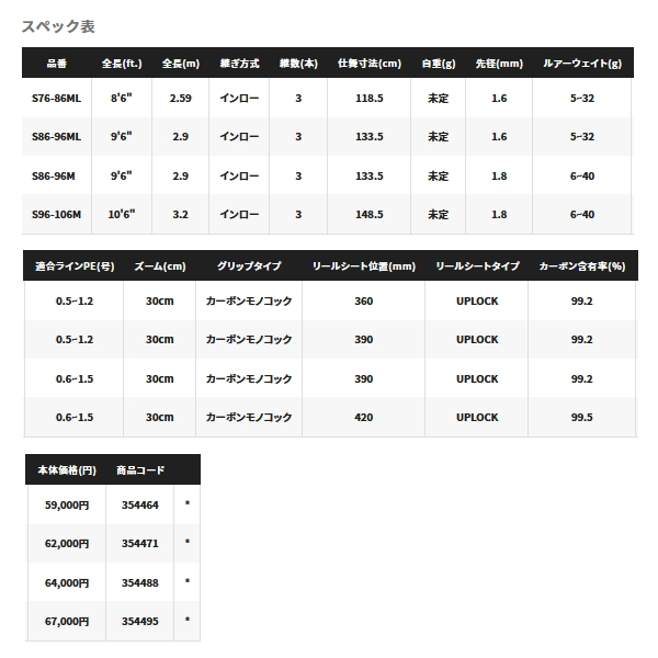 画像: 【送料サービス】 ≪'22年9月新商品！≫ シマノ エクスセンス ズーム S86-96M 〔仕舞寸法 133.5cm〕 【保証書付き】 [9月発売予定/ご予約受付中]