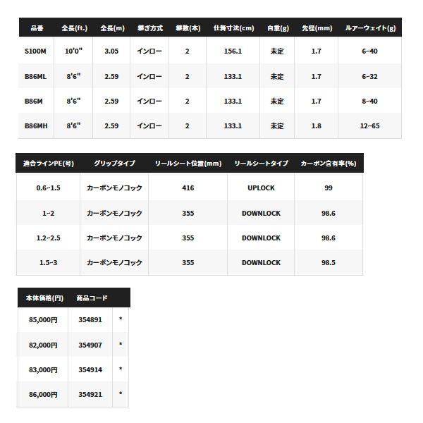 画像: ≪'22年12月新商品！≫ シマノ '22 エクスセンス インフィニティ S100M 〔仕舞寸法 156.1cm〕 【保証書付き】 [12月発売予定/ご予約受付中] 【大型商品1/代引不可】