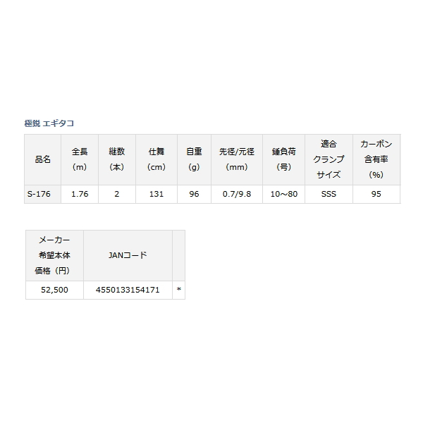 画像: ≪'22年4月新商品！≫ ダイワ 極鋭 エギタコ S-176 〔仕舞寸法 131cm〕 【保証書付き】