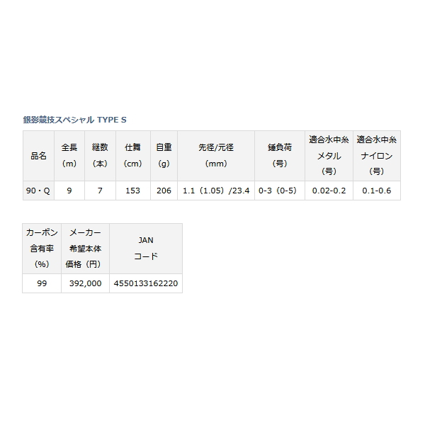 画像: ≪'22年2月新商品！≫ ダイワ 銀影競技スペシャル タイプ S 90・Q 〔仕舞寸法 153cm〕 【保証書付き】 【大型商品1/代引不可】