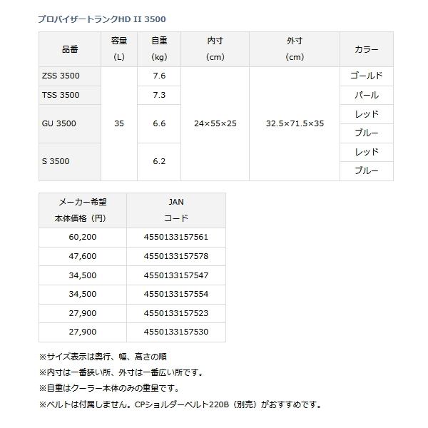 画像: ≪'21年4月新商品！≫ ダイワ プロバイザートランクHD 2 TSS 3500 パール 35L