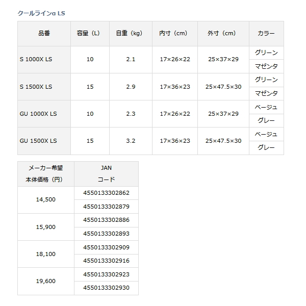 画像: ≪'22年9月新商品！≫ ダイワ クールラインα ライトソルト S 1000X LS マゼンタ 10L