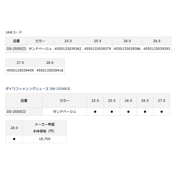 画像: ≪'20年4月新商品！≫ ダイワ フィッシングシューズ DS-2550CD サンドベージュ 25.0cm