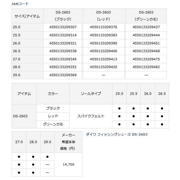 画像: ≪'22年6月新商品！≫ ダイワ フィッシングシューズ DS-2603 ブラック 26.0cm