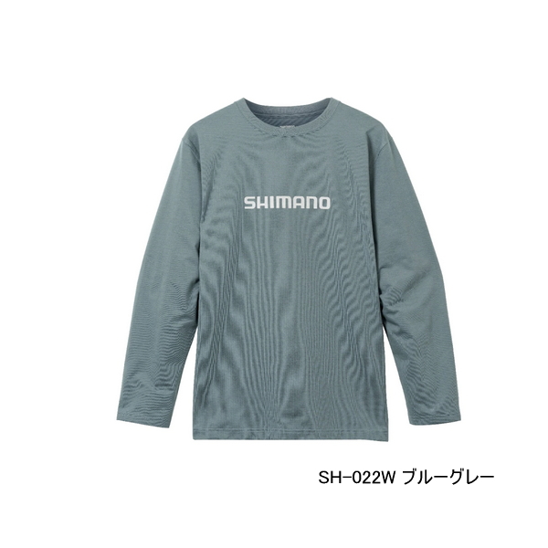 画像1: ≪'23年3月新商品！≫ シマノ ドライロゴTシャツ ロングスリーブ SH-022W ブルーグレー Mサイズ [3月発売予定/ご予約受付中]