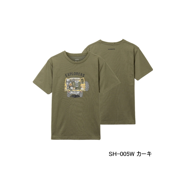 画像1: ≪'23年3月新商品！≫ シマノ グラフィック 速乾 Tシャツ SH-005W カーキ XLサイズ [3月発売予定/ご予約受付中]