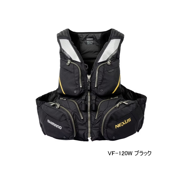 画像1: ≪'23年3月新商品！≫ シマノ ネクサス フローティングベスト VF-120W ブラック Lサイズ [3月発売予定/ご予約受付中]