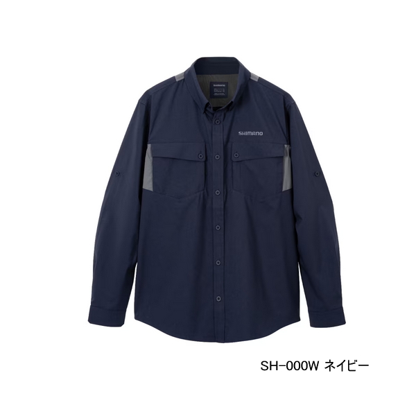 画像1: ≪'23年3月新商品！≫ シマノ プレステージ シャツ SH-000W ネイビー XLサイズ [3月発売予定/ご予約受付中]