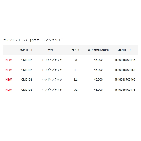 画像: ≪'23年3月新商品！≫ がまかつ ウィンドストッパー(R)フローティングベスト GM-2192 レッド×ブラック LLサイズ [3月発売予定/ご予約受付中]