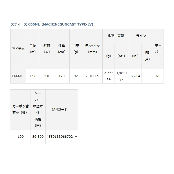 画像: ≪'22年12月新商品！≫ ダイワ スティーズ C66ML 〔仕舞寸法 170cm〕 【保証書付き】 【大型商品1/代引不可】