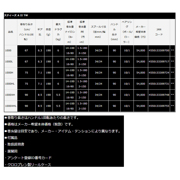 画像: ≪'22年12月新商品！≫ ダイワ スティーズ A II TW 1000XH(右) 【小型商品】