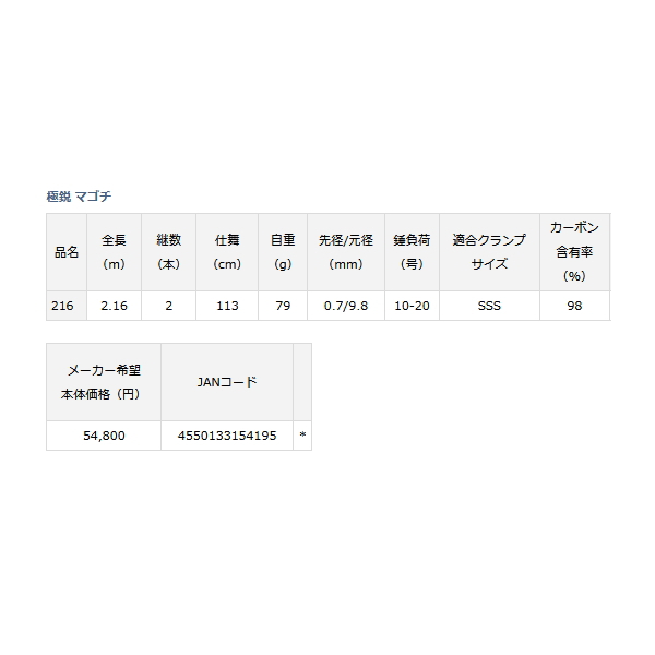 画像: ≪'23年3月新商品！≫ ダイワ 極鋭 マゴチ 216 〔仕舞寸法 113cm〕 【保証書付き】