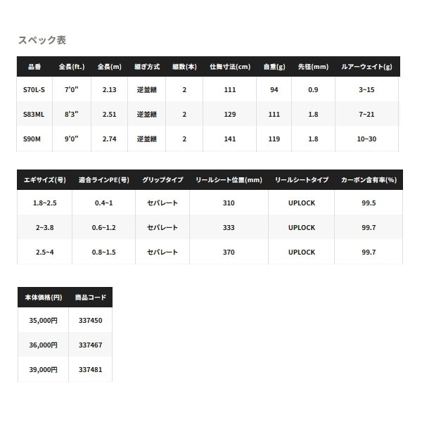 画像: ≪'23年7月新商品！≫ シマノ ダイナダート XR S70L-S 〔仕舞寸法 111cm〕 【保証書付き】 [7月発売予定/ご予約受付中]