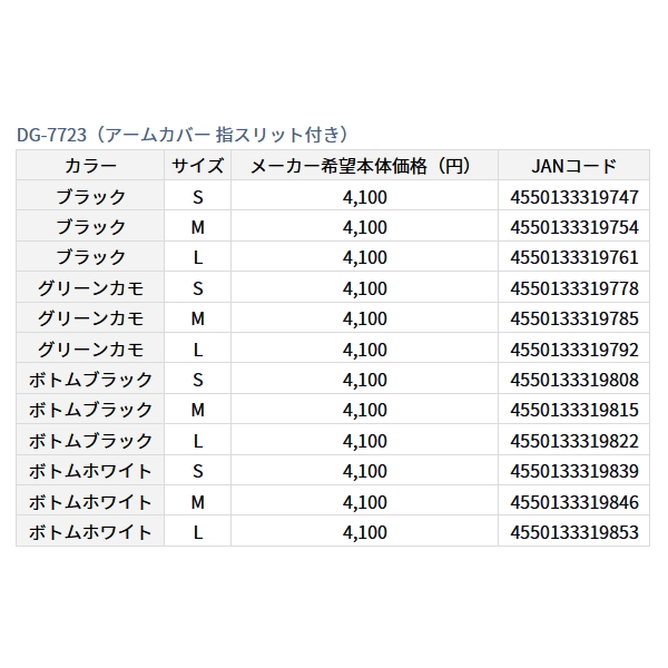 画像: ≪'23年4月新商品！≫ ダイワ アームカバー 指スリット付き DG-7723 ボトムブラック Mサイズ