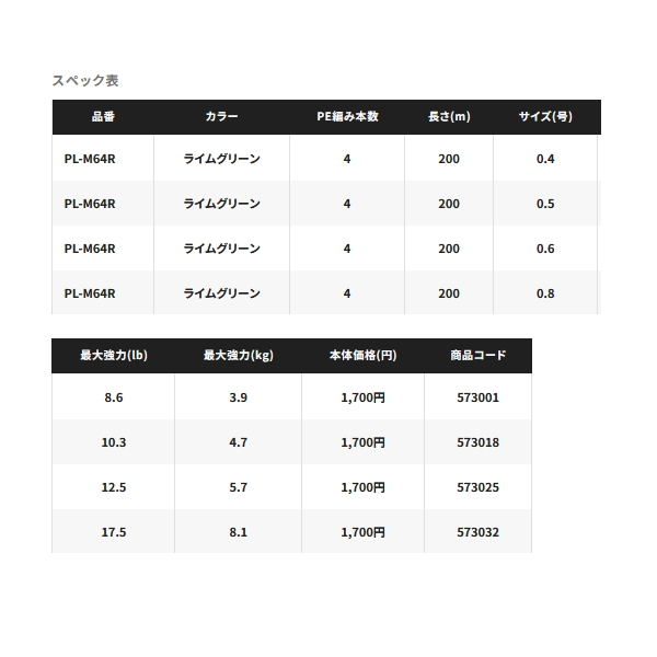 画像: シマノ ピットブル 4 PL-M64R 200m 2号 ライムグリーン