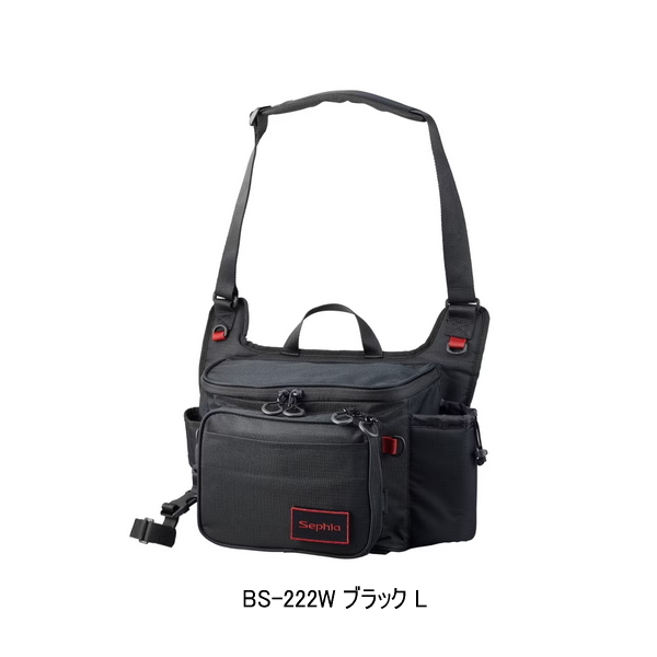 画像1: ≪'23年8月新商品！≫ シマノ セフィア ランガンショルダー BS-222W ブラック Lサイズ [8月発売予定/ご予約受付中]