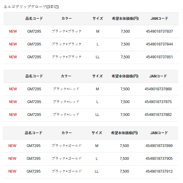 画像: ≪'23年12月新商品！≫ がまかつ エルゴグリップグローブ(3本切) GM-7295 ブラック×ブラック Lサイズ [12月発売予定/ご予約受付中]