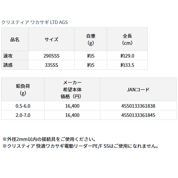 画像: ≪'23年9月新商品！≫ ダイワ クリスティア ワカサギ LTD AGS 速攻 290SSS 〔全長 約29.0cm〕