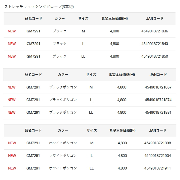 画像: がまかつ ストレッチフィッシンググローブ(3本切) GM-7291 ジオメトリックホワイト Lサイズ