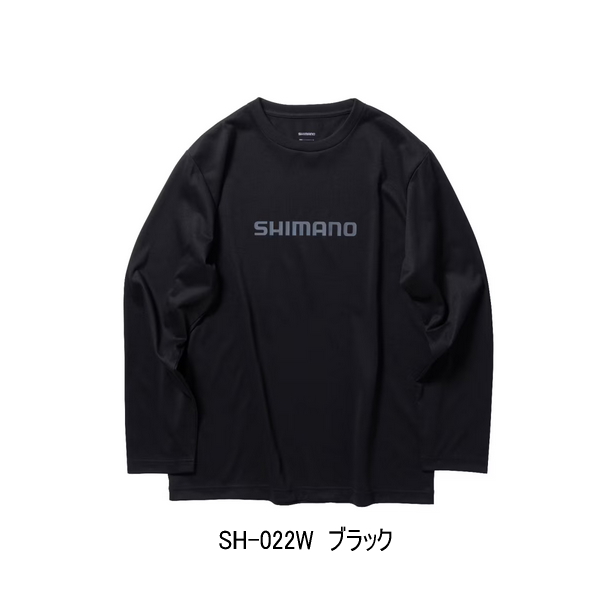 画像1: ≪'24年3月新商品！≫ シマノ ドライロゴTシャツ ロングスリーブ SH-022W ブラック Lサイズ [3月発売予定/ご予約受付中]