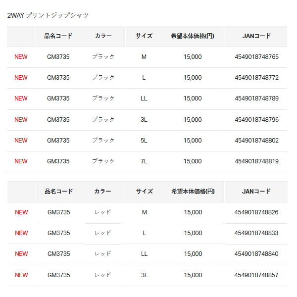 画像: ≪'24年4月新商品！≫ がまかつ 2WAYプリントジップシャツ(半袖) GM-3735 レッド Lサイズ [4月発売予定/ご予約受付中]