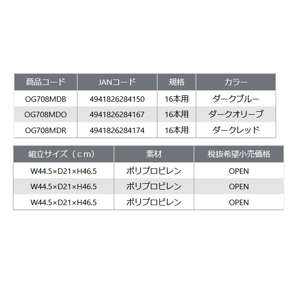 画像: ≪'23年11月新商品！≫ OGK カラーロッドスタンドミニ(16本用) OG708MDB ダークブルー