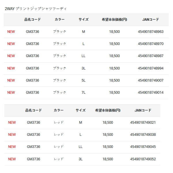 画像: ≪'24年4月新商品！≫ がまかつ 2WAYプリントジップシャツフーディ GM-3736 ブラック 3Lサイズ [4月発売予定/ご予約受付中]