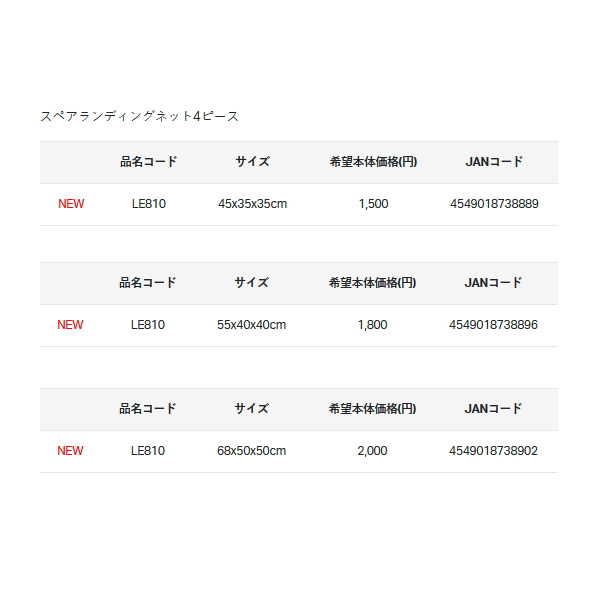 画像: ≪'24年3月新商品！≫ がまかつ スペアランディングネット4ピース LE-810 68cm [3月発売予定/ご予約受付中]