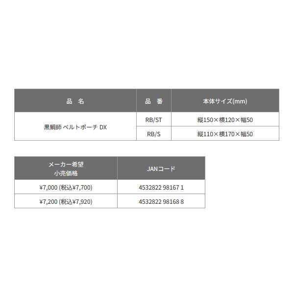 画像: ≪'24年5月新商品！≫ 黒鯛工房 黒鯛師 ベルトポーチ DX RB/S [5月発売予定/ご予約受付中]