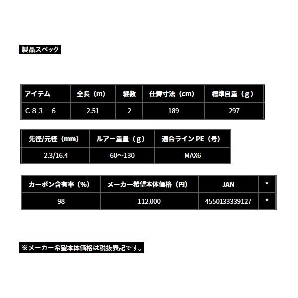 画像: ≪'24年3月新商品！≫ ダイワ ソルティガ ブレイクスルー C83-6 〔仕舞寸法 189cm〕 【保証書付き】【大型商品1/代引不可】