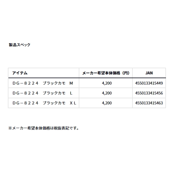画像: ≪'24年4月新商品！≫ ダイワ フラットパームレスグローブ DG-8224 ブラックカモ Mサイズ
