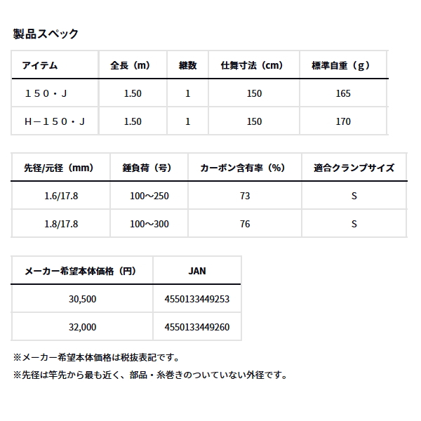 画像: ≪'24年11月新商品！≫ ダイワ アナリスター イカ直結 H-150・J 〔仕舞寸法 150cm〕 【保証書付き】 【大型商品1/代引不可】