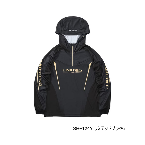 画像1: ≪'25年3月新商品！≫ シマノ リミテッド プロ ハーフジップフーディ SH-124Y リミテッドブラック Sサイズ [3月発売予定/ご予約受付中]