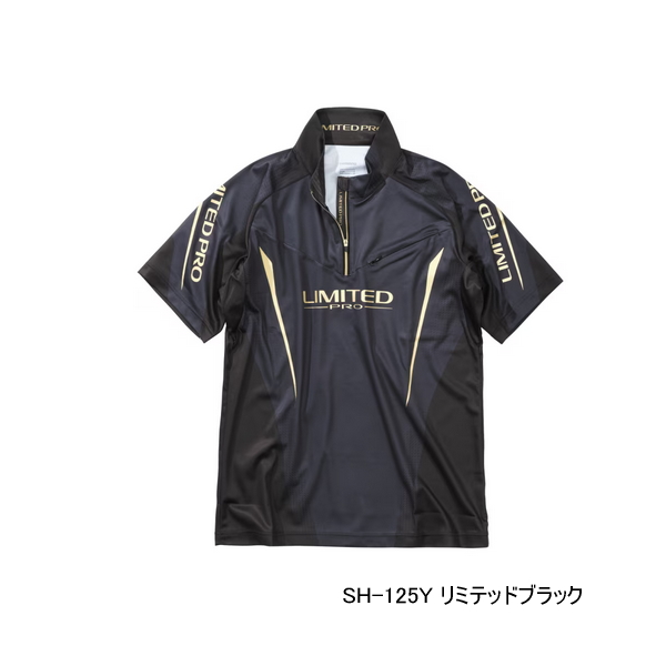 画像1: ≪'25年3月新商品！≫ シマノ リミテッド プロ ハーフジップシャツ ショートスリーブ SH-125Y リミテッドブラック 2XLサイズ [3月発売予定/ご予約受付中]