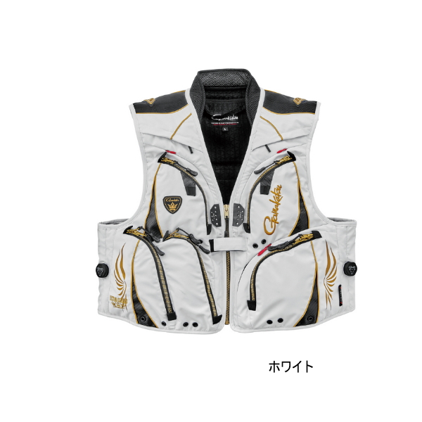 画像1: ≪'25年3月新商品！≫ がまかつ アルテマシールドプロ ハーフメッシュベスト GM-2329 ホワイト Mサイズ [3月発売予定/ご予約受付中]