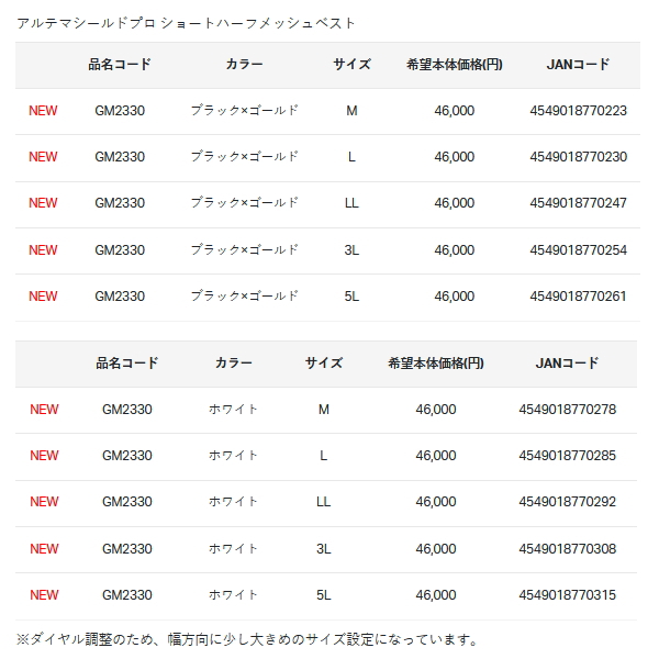 画像: ≪'25年3月新商品！≫ がまかつ アルテマシールドプロ ショートハーフメッシュベスト GM-2330 ブラック×ゴールド 3Lサイズ [3月発売予定/ご予約受付中]