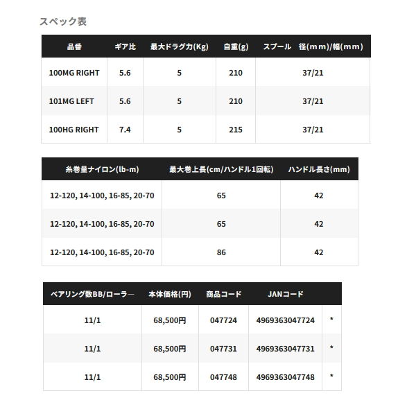 画像: 【送料サービス】 ≪'25年5月新商品！≫ シマノ '25 アンタレス 101HG(左) [5月発売予定/ご予約受付中] 【小型商品】