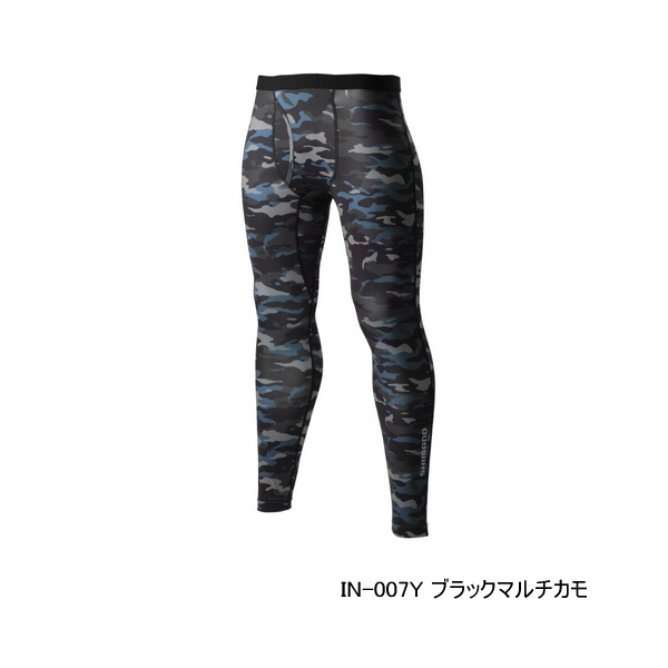 画像1: ≪'25年3月新商品！≫ シマノ サン プロテクション インナータイツ IN-007Y ブラックマルチカモ Sサイズ [3月発売予定/ご予約受付中]