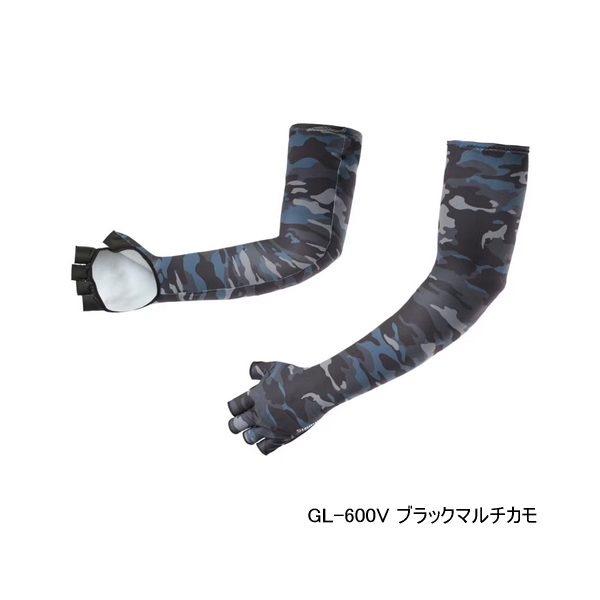 画像1: ≪'25年4月新商品！≫ シマノ サン プロテクション ロンググローブ 5 GL-600V ブラックマルチカモ Sサイズ [4月発売予定/ご予約受付中]
