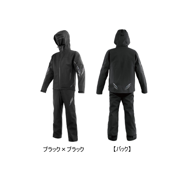 画像1: ≪'25年6月新商品！≫ がまかつ アルテマシールドプロ レインスーツ GM-3785 ブラック×ブラック L-ワイドサイズ [6月発売予定/ご予約受付中]