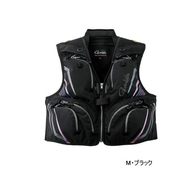 画像1: ≪'25年3月新商品！≫ がまかつ ハーフメッシュベスト GM-2331 M・ブラック 7Lサイズ [3月発売予定/ご予約受付中]