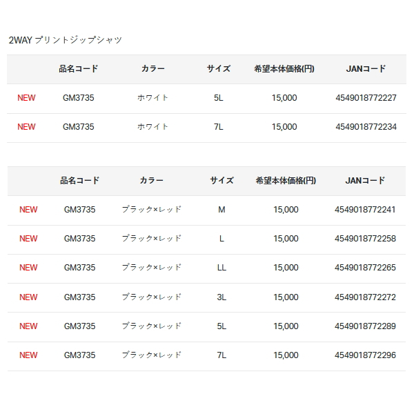 画像: ≪'25年4月新商品！≫ がまかつ 2WAY プリントジップシャツ(半袖) GM-3735 ブラック×シルバー LLサイズ [4月発売予定/ご予約受付中]