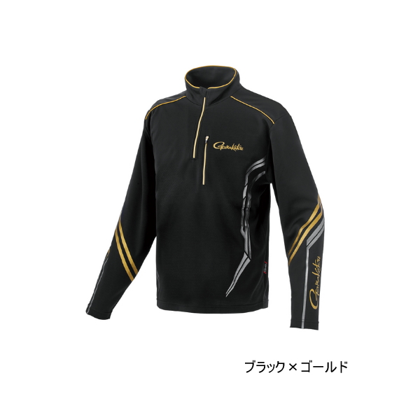 画像1: ≪'25年4月新商品！≫ がまかつ UDジップシャツ GM-3778 ブラック×ゴールド Lサイズ [4月発売予定/ご予約受付中]