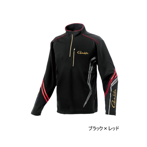 画像1: ≪'25年4月新商品！≫ がまかつ UDジップシャツ GM-3778 ブラック×レッド Lサイズ [4月発売予定/ご予約受付中]