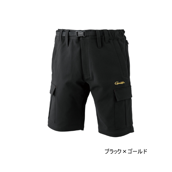 画像1: ≪'25年3月新商品！≫ がまかつ フィッシングショーツ(カーゴタイプ) GM-3771 ブラック×ゴールド 5Lサイズ