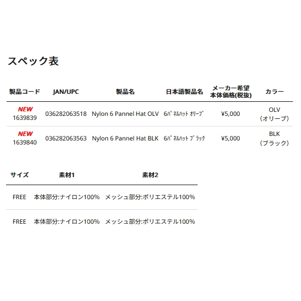 画像: ≪'25年3月新商品！≫ アブガルシア ナイロン 6パネルハット ブラック フリーサイズ 【返品不可】