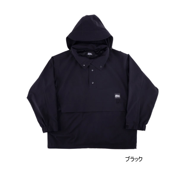 画像1: ≪'25年5月新商品！≫ アブガルシア ウォーターレジスタント フィッシングアノラック ブラック Lサイズ [5月発売予定/ご予約受付中] 【返品不可】
